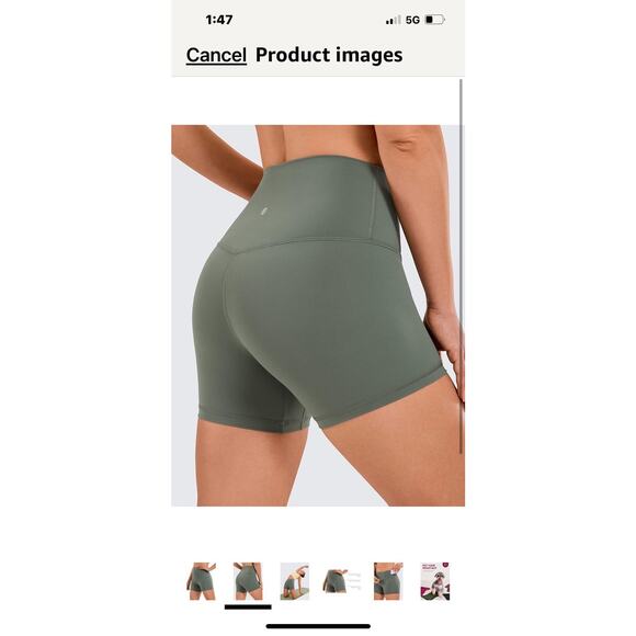CRZ Yoga Butterluxe Biker Shorts 4'' - High Waisted Booty Workout Volleyball S - Picture 2 of 12